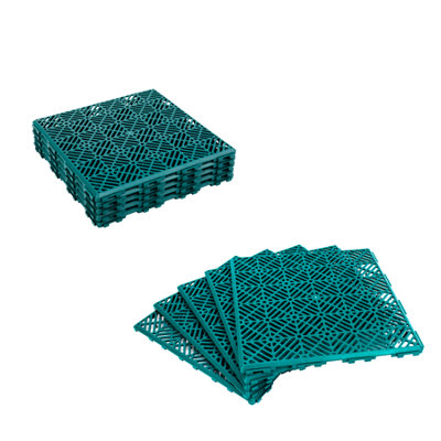 KCT 2 Pack - Green Garden Non Slip Interlocking Path Tiles - 10 Pieces Total