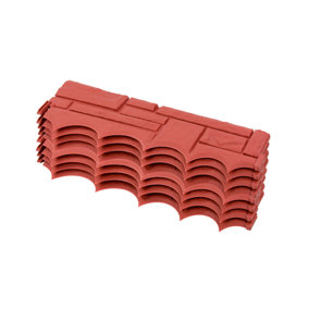 KCT 2 Pack - Red Brick Wall Garden Lawn Border Edging - 8 Pieces Total