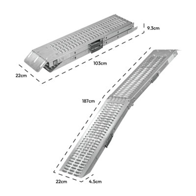 KCT 2 Pack Vehicle Loading Heavy Duty Folding Ramp for Van Car Boot ...