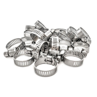 KCT 20 Pack 13 19mm Stainless Steel Clips For 12 5mm Hose DIY At B Q   Kct 20 Pack 13 19mm Stainless Steel Clips For 12 5mm Hose~5060345213591 01c MP