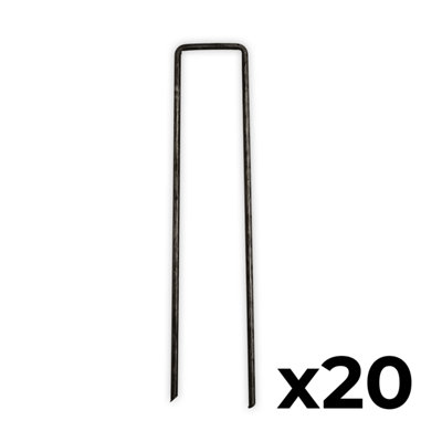 KCT 20 pc U Shape Tent Peg Carbon Steel Garden Camping Stakes
