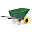 KCT 200L Twin Wheel Wheelbarrow Green - Heavy Duty Garden / Stable Yard / Builders Barrow with Puncture Proof Tyres