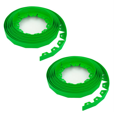 KCT 20m Metre Green Flexible Plastic Lawn Edging Grass Border with Pegs Garden Edger Heavy Duty Flower Bed