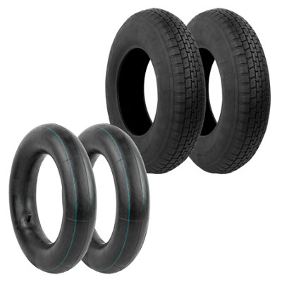 KCT  2Pcs 4.80 4.00-8 Straight Valve Stem Wheelbarrow Inner Tube & Tyre