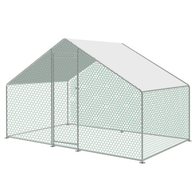 KCT 2x3 m Walk in Chicken Run Large Outdoor Coop Metal Pen for Duck Hen Poultry Rabbit Dog Cat Cage House Kennel Shed House Garden