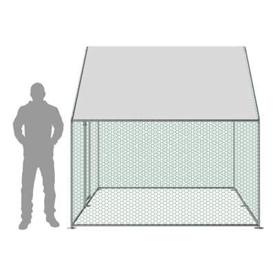 KCT 2x3 m Walk in Chicken Run Large Outdoor Coop Metal Pen for Duck Hen Poultry Rabbit Dog Cat Cage House Kennel Shed House Garden