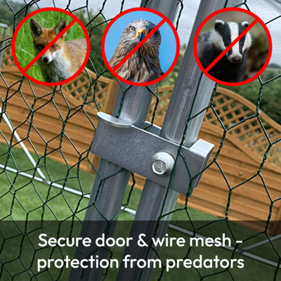 KCT 2x3 m Walk in Chicken Run Large Outdoor Coop Metal Pen for Duck Hen Poultry Rabbit Dog Cat Cage House Kennel Shed House Garden
