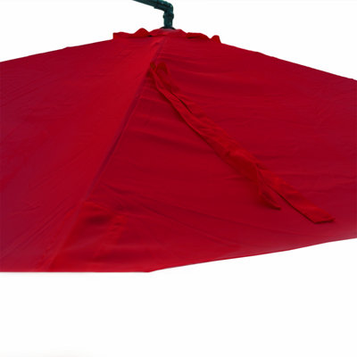 KCT 3.5m Large Burgundy Garden Cantilever Parasol with Protective Cover