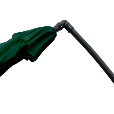 KCT 3.5M Large Green Garden Parasol with Adjustable Crank with Cover - 4