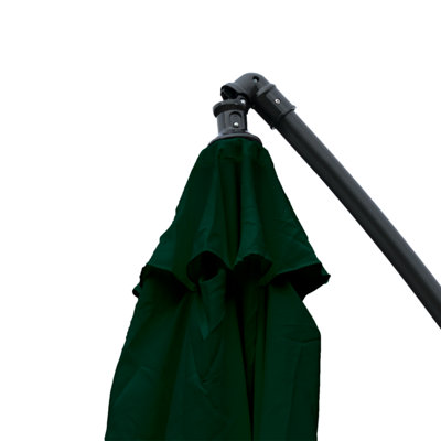 KCT 3.5M Large Green Garden Parasol with Adjustable Crank with Cover - 5