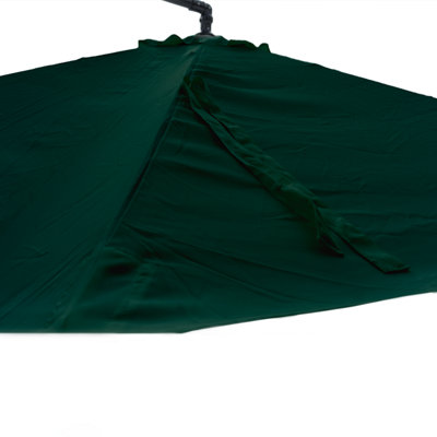 KCT 3.5M Large Green Garden Parasol with Adjustable Crank with Cover - 7