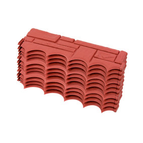 KCT 3 Pack - Red Brick Wall Garden Lawn Border Edging - 12 Pieces Total