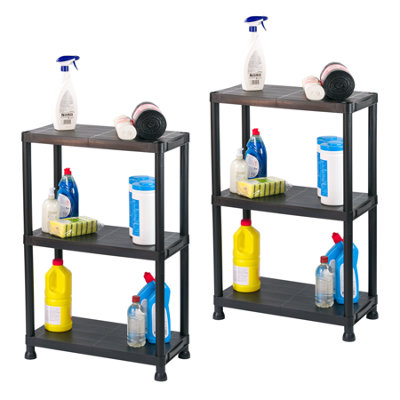 KCT 3 Tier Plastic Garage Shelving Storage Unit 2 Pack