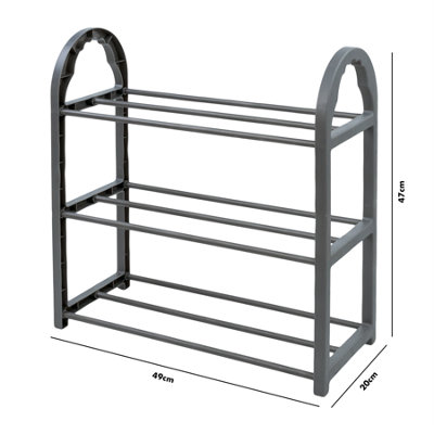 KCT 3 Tier Shoe Rack Compact Space Saving Storage -Up to 10 Pairs