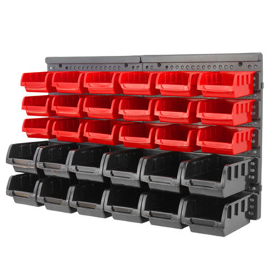 KCT 32 Pcs Wall Mounted Tool Storage Bins Plastic Pegboard Organiser ...