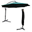 KCT 3m Large Green Garden Cantilever Parasol with Protective Cover