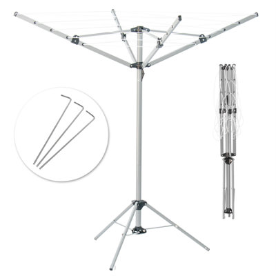 KCT 4 Arm Portable Rotary Airer - 16m Drying Area
