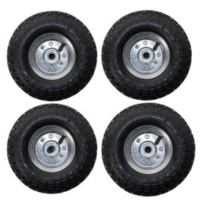 KCT 4 Pack -  10" (inch) Replacement 4.10 /3.50 - 4 Wheel for Garden Carts and Sack Barrows