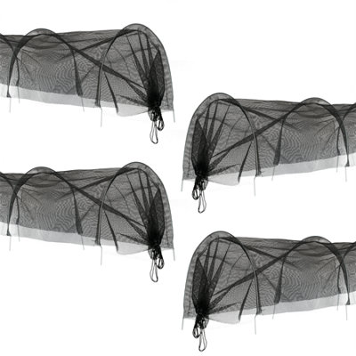 KCT 4 Pack Black Garden Net Cloche Grow Tunnel