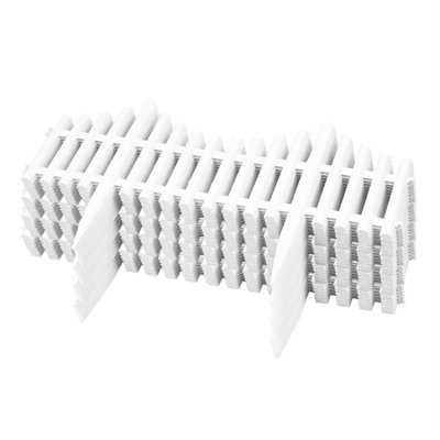 KCT 4 Pack -  Interlocking Flexible White Picket Fence Garden Borders - 32 Pieces Total