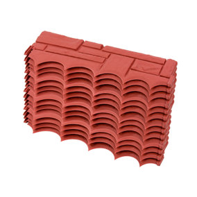 KCT 4 Pack - Red Brick Wall Garden Lawn Border Edging - 16 Pieces Total