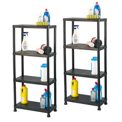 KCT 4 Tier Plastic Garage Shelving Storage Unit 2 Pack