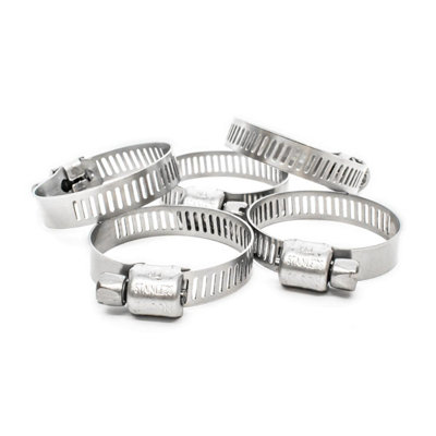 KCT 5 Pack 25-38mm Stainless Steel Clips for 32mm hose | DIY at B&Q
