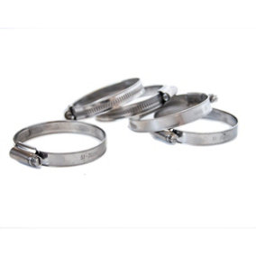 KCT 5 Pack 51-70mm Stainless Steel Clips for 50mm hose