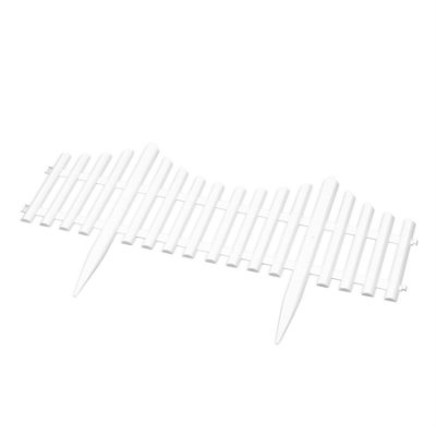 KCT 5 Pack -  Interlocking Flexible White Picket Fence Garden Borders - 40 Pieces Total