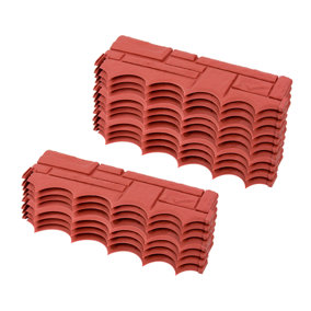 KCT 5 Pack - Red Brick Wall Garden Lawn Border Edging - 20 Pieces Total