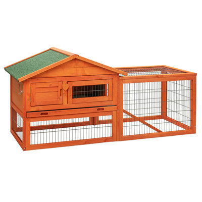 KCT 5ft Wooden Rabbit Hutch with Run Pull Out Tray Lift Up Roof for ...