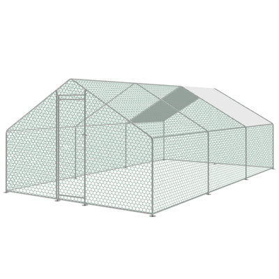 KCT 6x3 m Walk in Chicken Run Large Outdoor Coop Metal Pen for Duck Hen ...