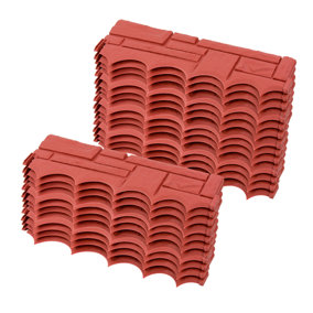 KCT 7 Pack - Red Brick Wall Garden Lawn Border Edging - 28 Pieces Total