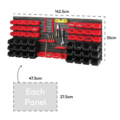 KCT 72 Pcs Wall Mounted Tool Storage Bins Plastic Pegboard Organiser ...