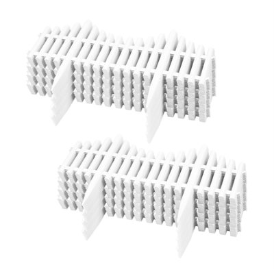 KCT 8 Pack -  Interlocking Flexible White Picket Fence Garden Borders - 64 Pieces Total