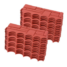 KCT 8 Pack - Red Brick Wall Garden Lawn Border Edging - 32 Pieces Total