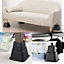 KCT 8 Piece Adjustable Black Plastic Stackable Bed Furniture Riser Heavy Duty Leg Extender