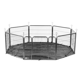 KCT 8 Side Heavy Duty Medium Play Pen with Base Dog Puppy Metal Fence Run Cage