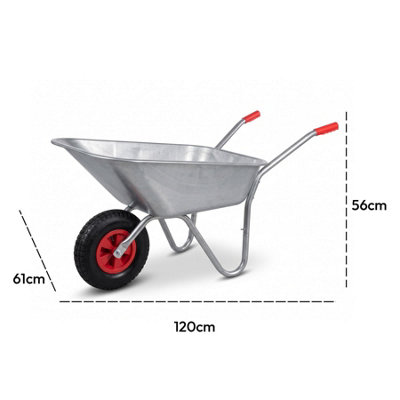 KCT 80L Litre Wheelbarrow Garden Barrow with Pneumatic Wheel Small ...