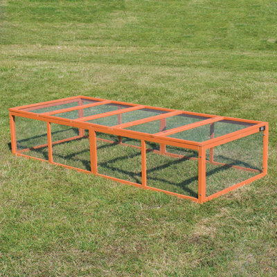 KCT 8ft Wooden Rabbit Run Large Enclosure for Small Animal Pet Tortoise ...
