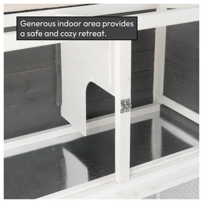 KCT Ancona 4ft Wooden Rabbit Hutch with Extended Run 2 Tier Double ...