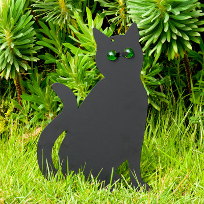 KCT Black Metal Cat Scarer Garden Pest Control with Reflective Eyes Rodent Repellent 3 Pack