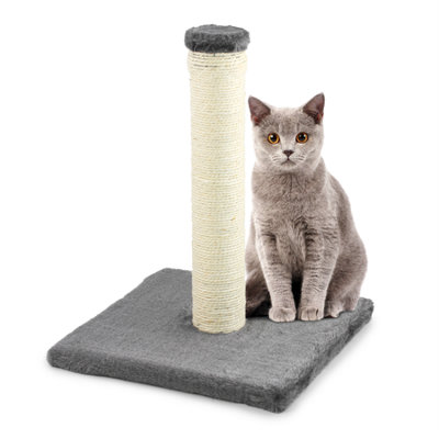 KCT Cat Scratching Post Kitten Furniture Tree Activity Scratcher Sisal Tower Small Grey