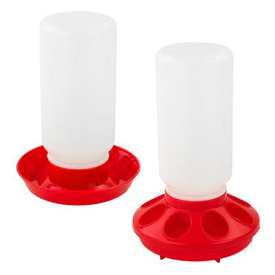 KCT Chicken Feeder & Drinker Set 1kg/1L Poultry Trough Feeding Bowl Waterer