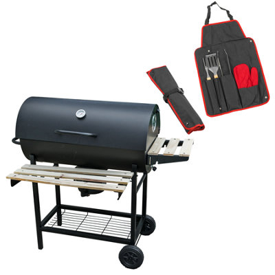 KCT Classic Barrel Outdoor BBQ Smoker With Tool Set