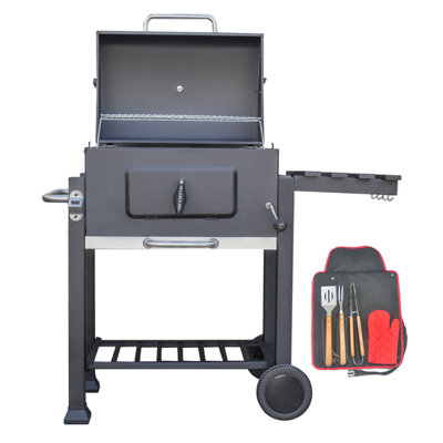 KCT Deluxe Charcoal BBQ Grill Smoker With Tool Set DIY at B&Q