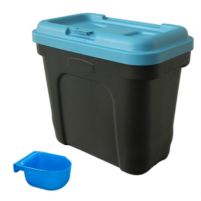 KCT Dry Pet Food Feed Storage Container with Integrated Scoop 15 Litre/  7kg - Blue