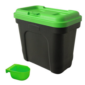 KCT Dry Pet Food Storage Container with Integrated Scoop - 15 Litre / 7kg- Green