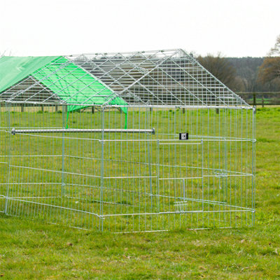 KCT Extra Large Apex Enclosed Roof Metal Pet Playpen Run for Dogs, Cats, Rabbits, Chickens and More