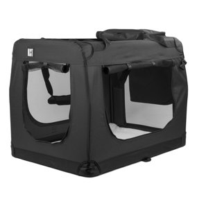 KCT Extra Large Black Fabric Pet Carrier Travel Transport Bag for Cats and Dogs